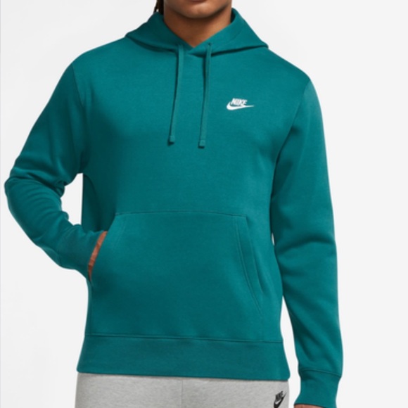 Nike men’s sportswear club fleece hoodie. Geode teal - Picture 1 of 5
